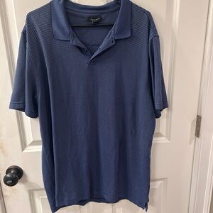 Men’s Haggar Navy Striped Polo Shirt Size XL
